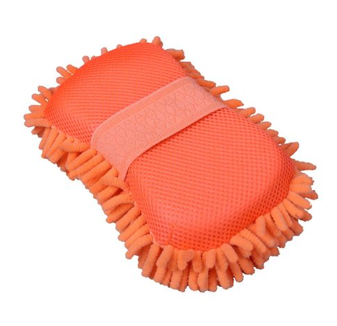 Burete pentru spalare auto MEGA DRIVE LAT/GABKA/CHENILLE/2423, din microfibra, portocaliu, 24 x 12 x 6 cm