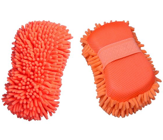 Burete pentru spalare auto MEGA DRIVE LAT/GABKA/CHENILLE/2423, din microfibra, portocaliu, 24 x 12 x 6 cm