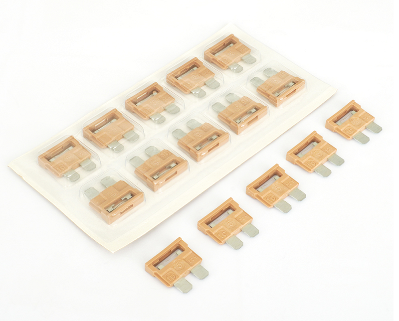 Set 50 sigurante fuzibile TECNOPART 30522, 5 A, bej, 5 x blister 10 bucati, pret pe bucata