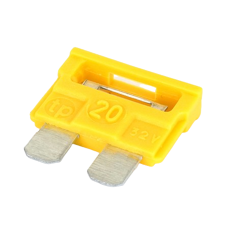 Set 50 sigurante fuzibile TECNOPART 30602, 20 A, galben, 5 x blister 10 bucati, pret pe bucata
