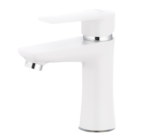 Baterie pentru baie PLAMIX Oscar-001 14567, monocomanda, conexiune cu piulita, din termoplastic, alb, fara racorduri
