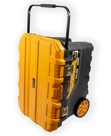 Cutie cu roti pentru transport scule ROTOR RTB-4026 14817, 725 x 500 x 465 mm, volum 168.56 litri, 1 compartiment, din polimer, negru/galben