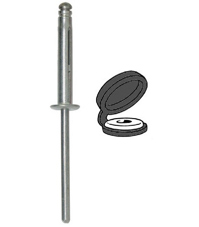 Set 15 nituri RESTAGRAF 4544, 4 x 25 mm, din aluminiu, cu capac negru, pentru fixare numere inmatriculare