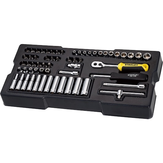 Set 60 chei tubulare STANLEY TRANSMODULE SYSTEM 1-74-175, 1/4 inch, hexagonale, cu modul pentru cutie scule