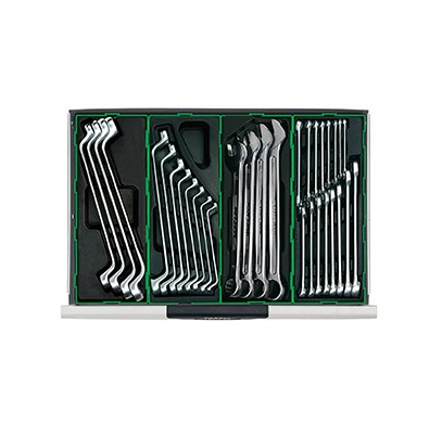 Dulap mobil pentru scule + extensie dulap echipat cu 136 piese TOPTUL GT23405, cu 7 + 3 sertare, roti transport, verde