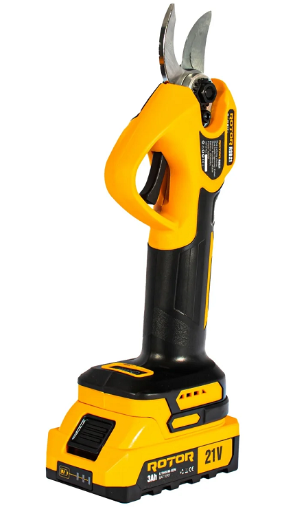 Foarfeca pentru gradina cu acumulator ROTOR RSB21 14377, 600 W, capacitate maxima taiere 25 mm, 2 acumulatori 21V, 3Ah
