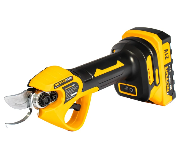 Foarfeca pentru gradina cu acumulator ROTOR RSB21 14377, 600 W, capacitate maxima taiere 25 mm, 2 acumulatori 21V, 3Ah