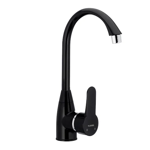 Baterie pentru bucatarie PLAMIX Mario-011 Black 14572, monocomanda, conexiune cu piulita, din termoplastic, negru, fara racorduri