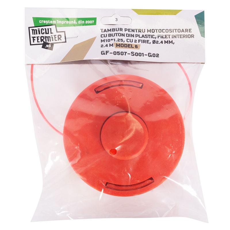 Tambur cu 2 fire MICUL FERMIER Model 6 GF-0507-S001-G02, buton plastic, fir 1.25 - 2.4 mm