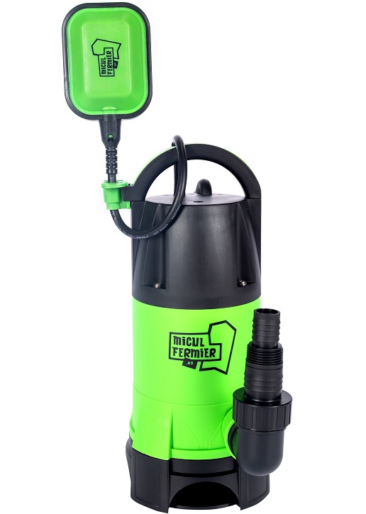 Pompa pentru apa murdara cu tocator si plutitor MICUL FERMIER MF-PS1003-S001-G01, 750W, debit 14400 l/h, inaltime pompare 7.5 m, din plastic