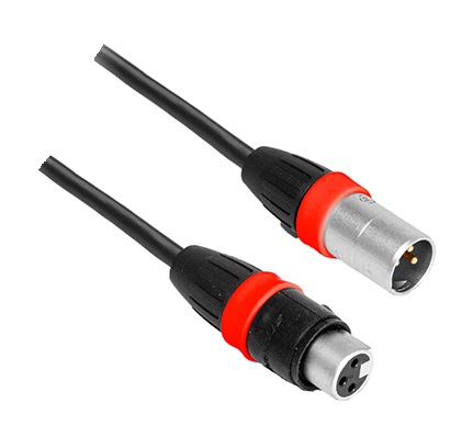 Cablu profesional DMX AFX 18-5559, XLR tata - XLR mama, lungime 10 m, IP65, negru