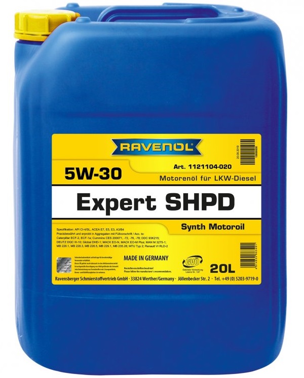 Ulei motor camion RAVENOL Expert SHPD 5W30 1121104-020, volum 20 litri, sintetic