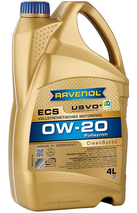 Ulei motor RAVENOL Eco Synth ECS 0W20 USVO 1111102-004, volum 4 litri, full sintetic