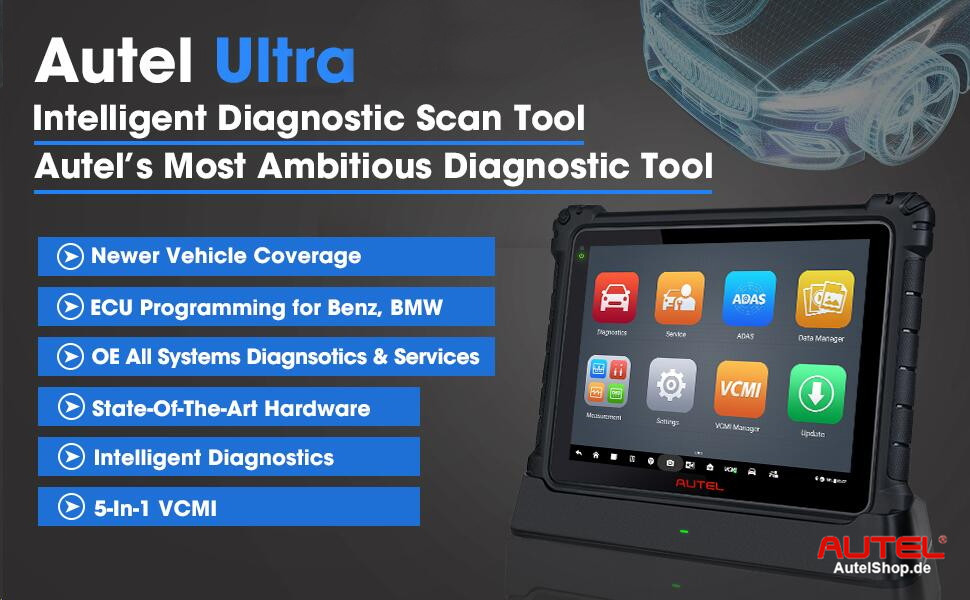 Tester diagnoza auto AUTEL MaxiSys Ultra, display 12.9 inch, Android 7.0, 4 GB RAM, 256 GB, Wi-Fi, actualizari automate