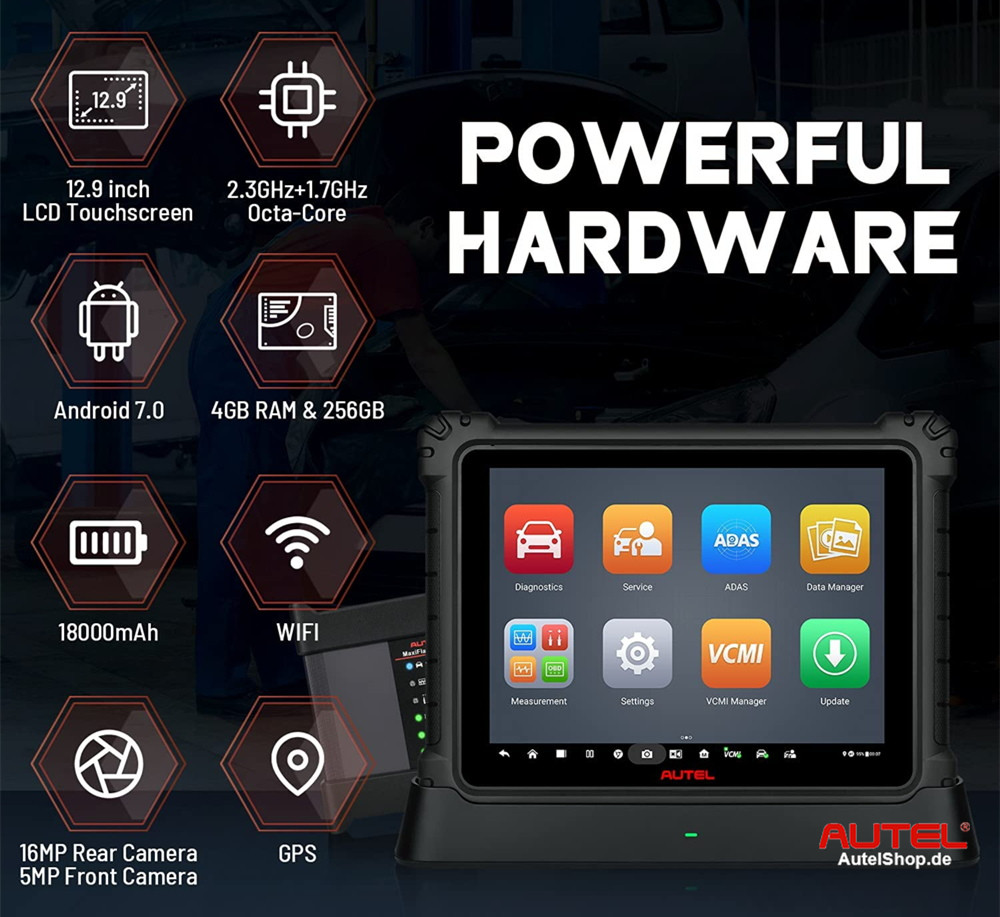 Tester diagnoza auto AUTEL MaxiSys Ultra, display 12.9 inch, Android 7.0, 4 GB RAM, 256 GB, Wi-Fi, actualizari automate