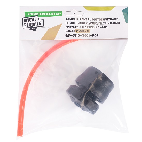 Tambur cu 2 fire MICUL FERMIER Model 9 GF-0510-S001-G02, buton plastic, fir 2.4 mm