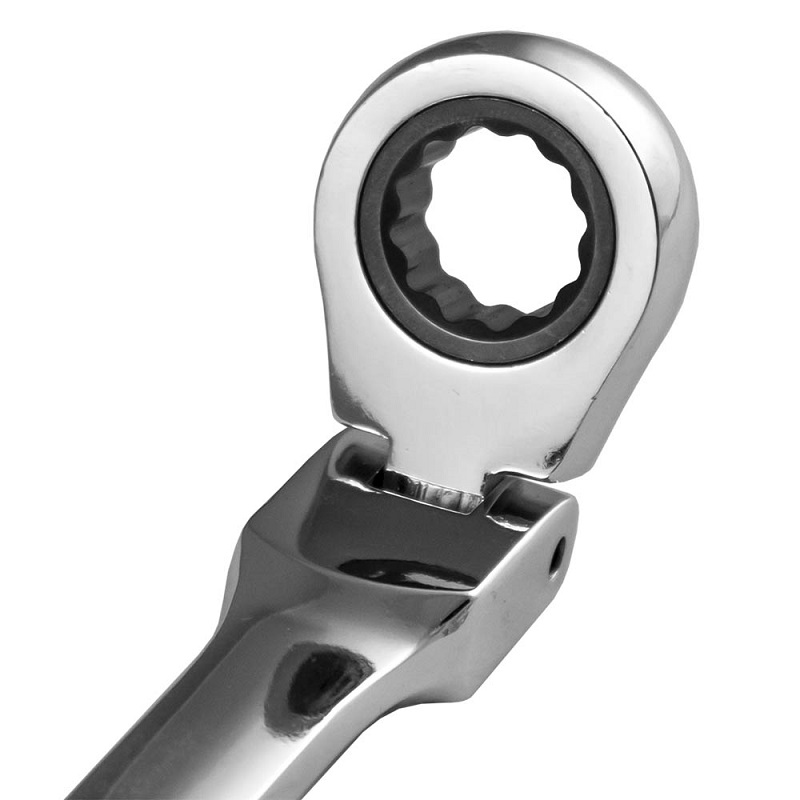 Cheie dubla cu clichet si cap rotativ JBM 13447, 8 x 9 mm, otel crom vanadiu