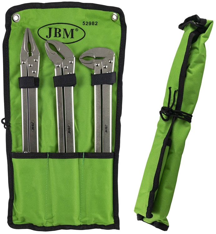 Set 3 clesti reglabili autoblocanti JBM 52982, falci drepte - 37 cm, falci 45 grade - 36 cm, falci 90 grade - 34 cm, husa depozitare
