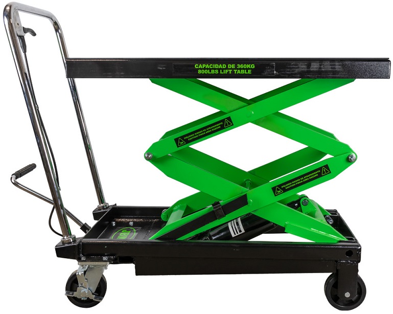 Masa hidraulica JBM 53246, capacitate maxima sustinere 360 kg, blat 90 x 50 cm, inaltime ridicare minima 370 mm, inaltime ridicare maxima 1350 mm