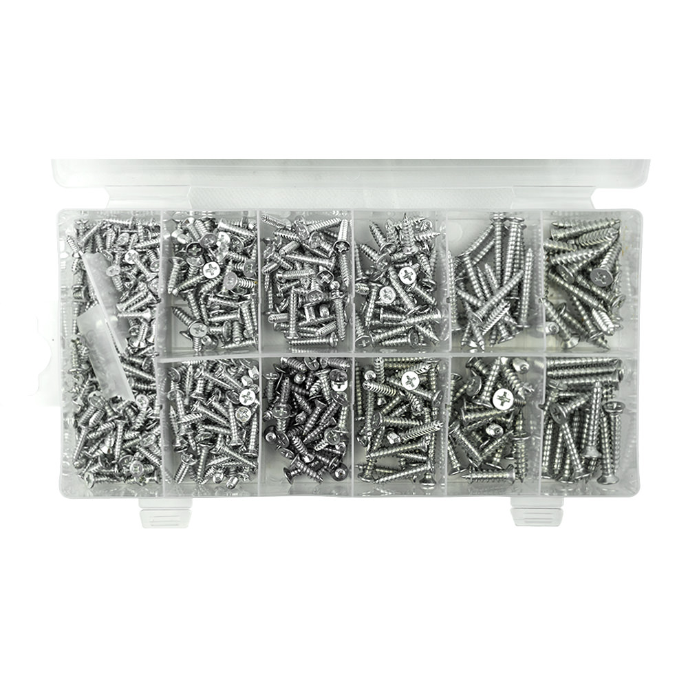 Set 550 suruburi JBM 53369, dimensiuni 2.8x13 - 4.8x32 mm, cutie organizare