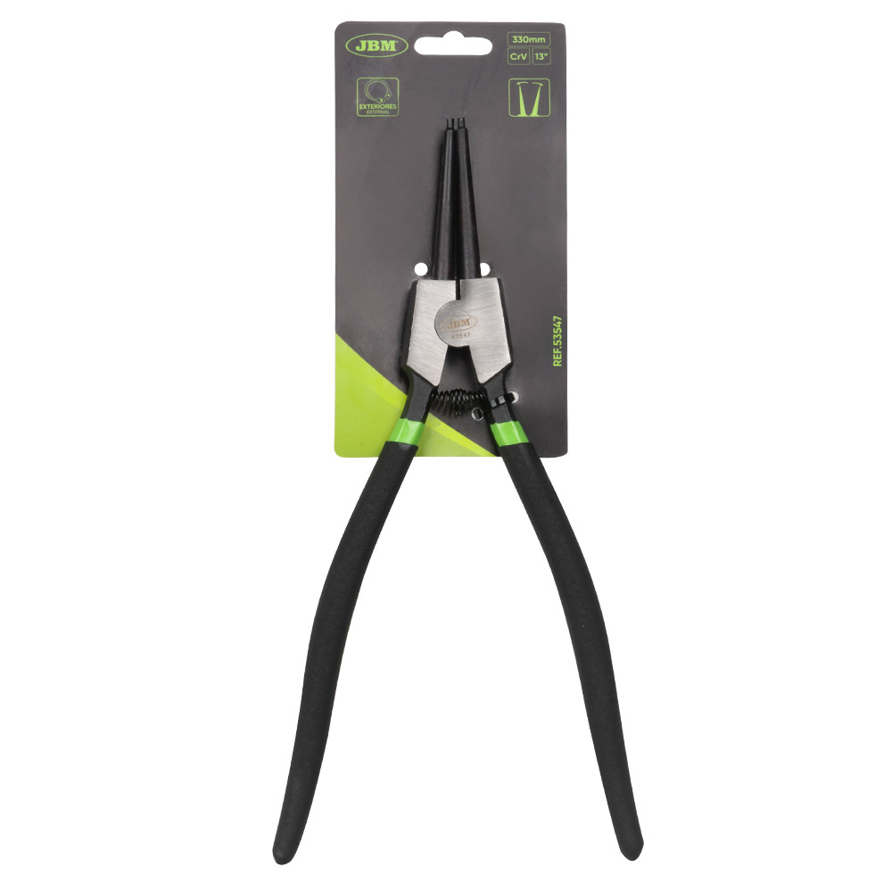 Cleste cu varf drept pentru sigurante seeger JBM 53547, deschidere exterior, lungime 13 inch, 330 mm, din crom vanadiu