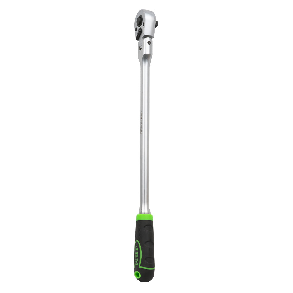 Antrenor articulat cu clichet reversibil JBM 53886, 72 dinti, antrenor patrat 1/4 inch, lungime 305 mm, finisaj zincat, maner cauciucat
