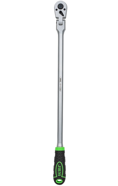 Antrenor articulat cu clichet reversibil JBM 53887, 72 dinti, antrenor patrat 3/8 inch, lungime 457 mm, finisaj zincat, maner cauciucat