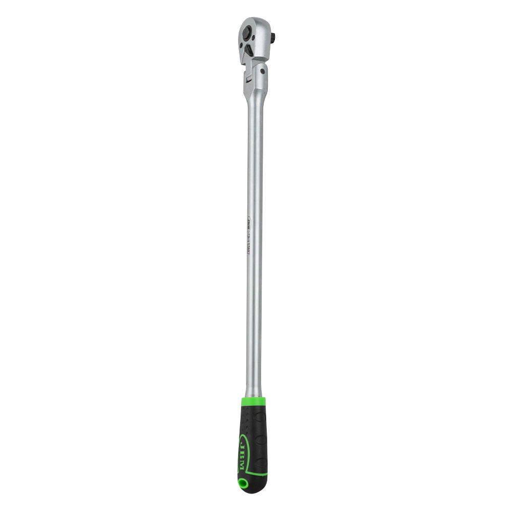 Antrenor articulat cu clichet reversibil JBM 53887, 72 dinti, antrenor patrat 3/8 inch, lungime 457 mm, finisaj zincat, maner cauciucat
