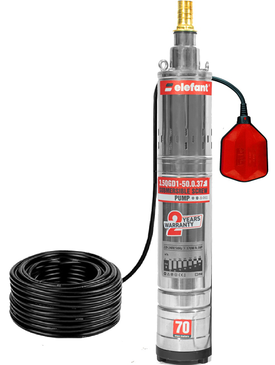 Pompa submersibila ELEFANT 3.5QGD1-50.0.37F 14409, 370 W, cu plutitor, debit 30 l/min, cablu 15 m