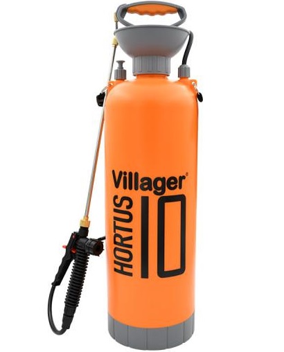 Pulverizator manual VILLAGER Hortus 10 082463, rezervor 10 litri, presiune lucru 4 Bar, temperatura maxima lichid 55 Celsius, distanta pulverizare 1.5 m