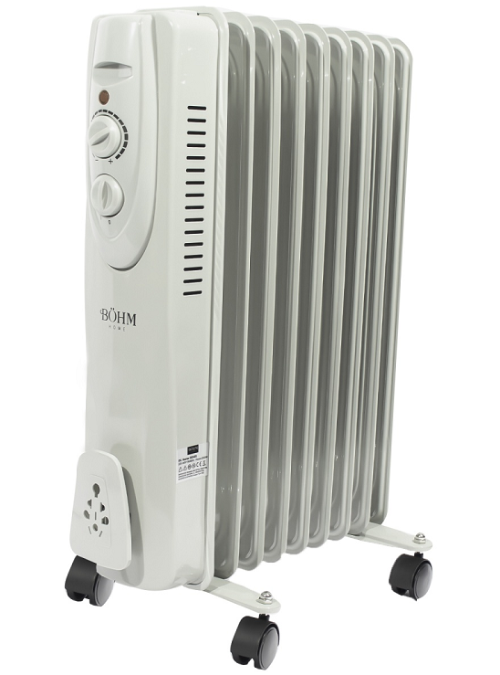Calorifer electric cu ulei BOHM BOH-29 14784, 8 elementi, 3 trepte de putere, 800/1200/2000 W, cu termostat