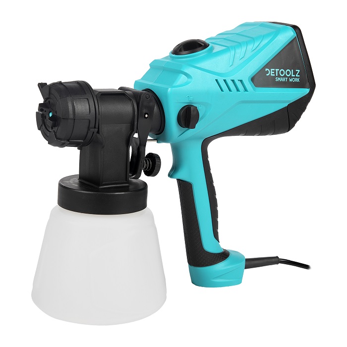 Pistol electric de vopsit Detoolz DZ-SE144, 600 W, 1200 ml/min, rezervor 1 litru, 4 duze