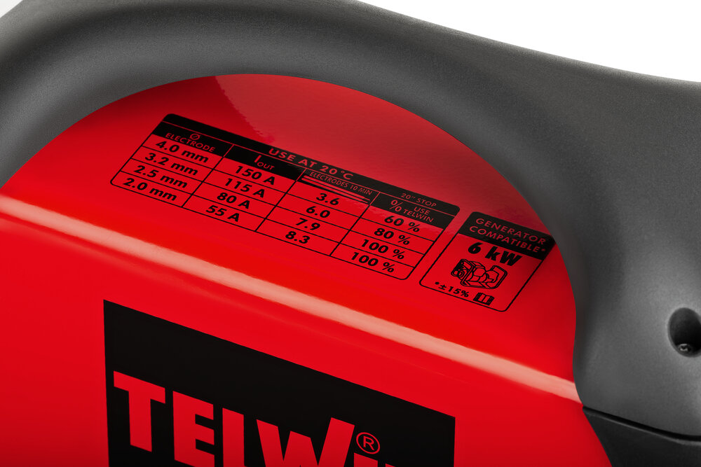 Invertor sudura MMA TELWIN Force 165 815863, 4.1 kW, 10 - 150 A, electrozi 1.6-4 mm, cu masca Lion, cabluri de sudura, perie cu ciocanel zgura