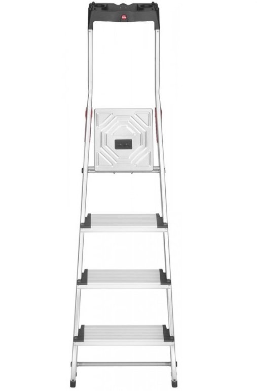 Scara pliabila HAILO ComfortLine 8040407, 4 trepte, greutate maxima sustinuta 150 kg, din aluminiu, picioare antiderapante