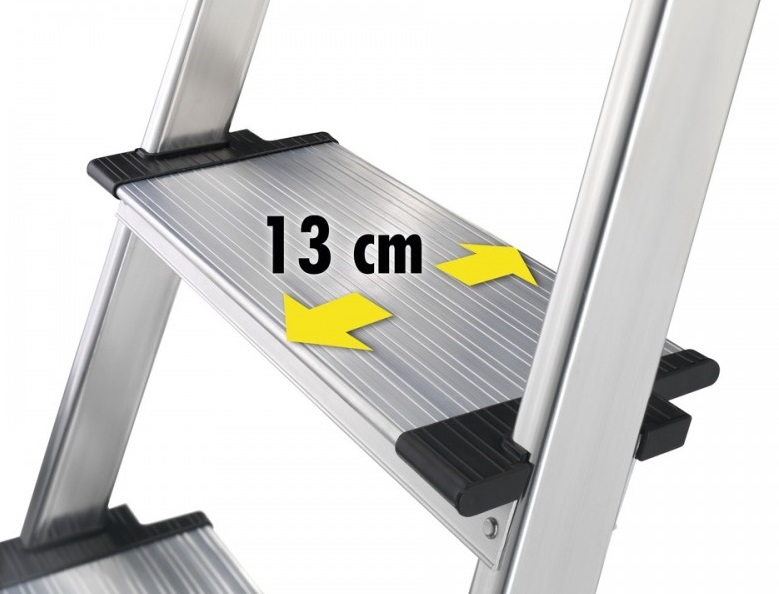 Scara pliabila HAILO ComfortLine 8040407, 4 trepte, greutate maxima sustinuta 150 kg, din aluminiu, picioare antiderapante