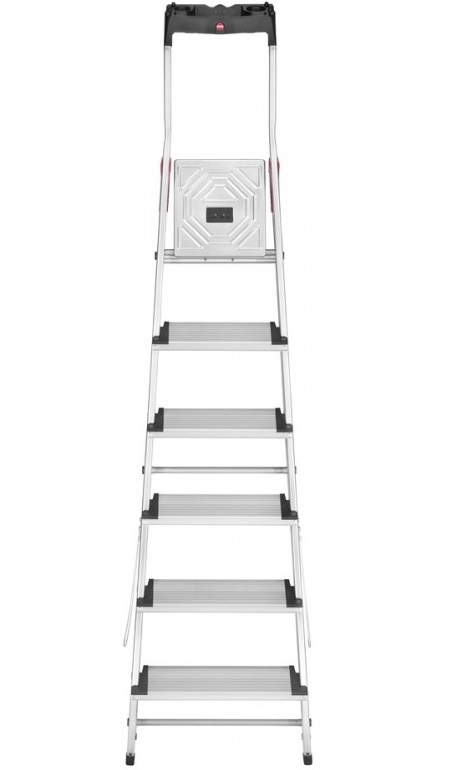 Scara pliabila HAILO ComfortLine 8040607, 6 trepte, greutate maxima sustinuta 150 kg, din aluminiu, picioare antiderapante, pentru uz casnic