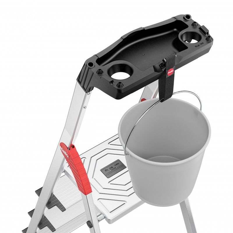 Scara pliabila HAILO ComfortLine 8040607, 6 trepte, greutate maxima sustinuta 150 kg, din aluminiu, picioare antiderapante, pentru uz casnic