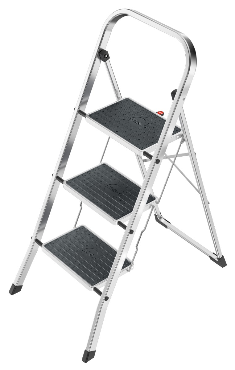Scara pliabila HAILO K70 StandardLine 4393801, 3 trepte cu covorase antiderapante, greutate maxima 150 kg, aluminiu, picioare antiderapante, uz casnic