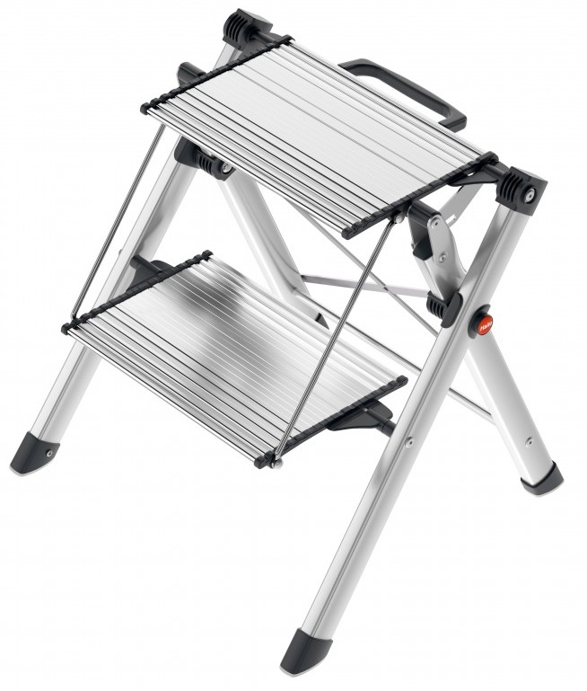 Scara pliabila HAILO MK80 ComfortLine 4310100, 2 trepte, greutate maxima 150 kg, aluminiu, picioare antiderapante