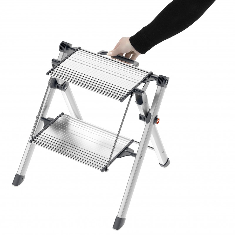 Scara pliabila HAILO MK80 ComfortLine 4310100, 2 trepte, greutate maxima 150 kg, aluminiu, picioare antiderapante