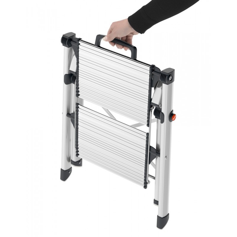Scara pliabila HAILO MK80 ComfortLine 4310100, 2 trepte, greutate maxima 150 kg, aluminiu, picioare antiderapante