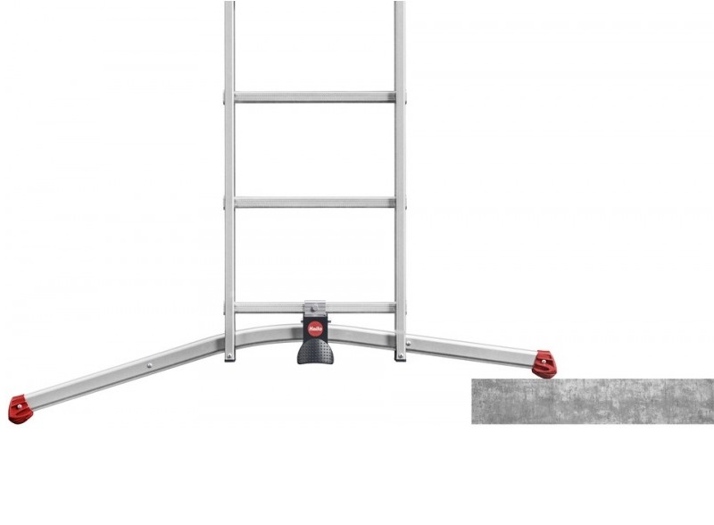 Scara pliabila/extensibila HAILO ProfiLOT 9306507, 2x6 + 1x5 trepte, greutate maxima sustinuta 150 kg, din aluminiu, picioare antiderapante, carlig de blocare