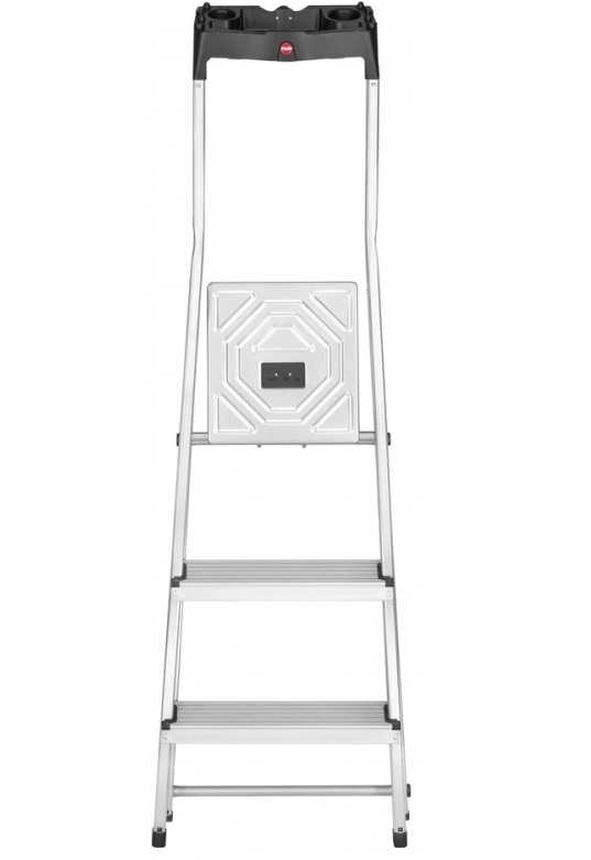 Scara pliabila HAILO StandardLine 8160307, 3 trepte, greutate maxima 150 kg, aluminiu, picioare antiderapante, tava multifunctionala, pentru uz casnic