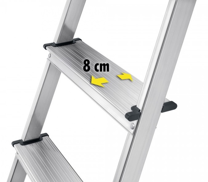 Scara pliabila HAILO StandardLine 8160307, 3 trepte, greutate maxima 150 kg, aluminiu, picioare antiderapante, tava multifunctionala, pentru uz casnic