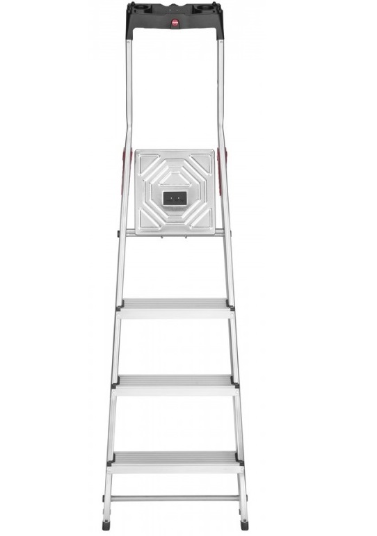 Scara pliabila HAILO StandardLine 8160407, 4 trepte, greutate maxima 150 kg, aluminiu, picioare antiderapante, tava multifunctionala, pentru uz casnic