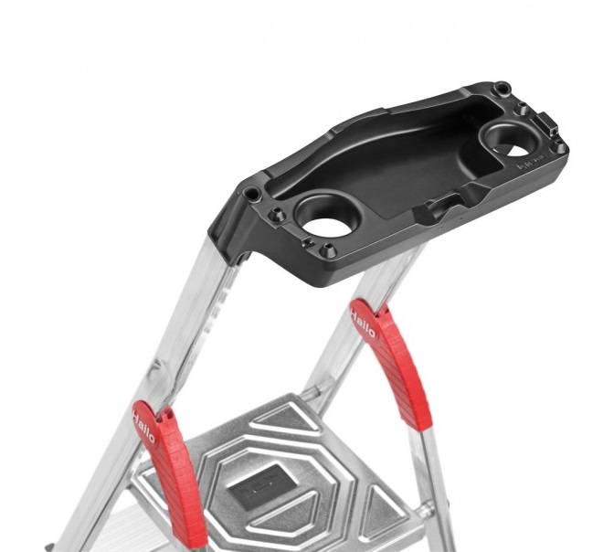 Scara pliabila HAILO StandardLine 8160407, 4 trepte, greutate maxima 150 kg, aluminiu, picioare antiderapante, tava multifunctionala, pentru uz casnic