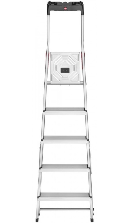 Scara pliabila HAILO StandardLine 8160507, 5 trepte, greutate maxima 150 kg, aluminiu, picioare antiderapante, tava multifunctionala, pentru uz casnic