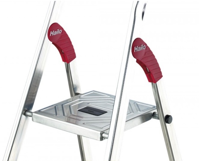 Scara pliabila HAILO StandardLine 8160507, 5 trepte, greutate maxima 150 kg, aluminiu, picioare antiderapante, tava multifunctionala, pentru uz casnic