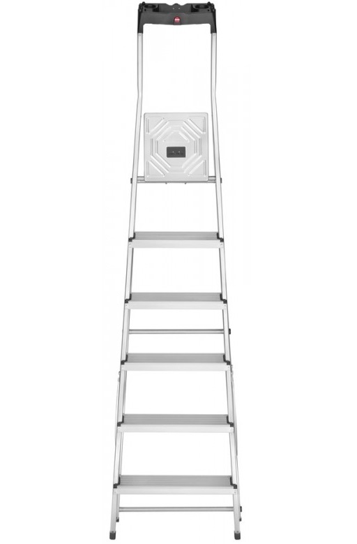 Scara pliabila HAILO StandardLine 8160607, 6 trepte, greutate maxima 150 kg, aluminiu, picioare antiderapante, tava multifunctionala, pentru uz casnic