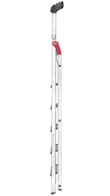 Scara pliabila HAILO StandardLine 8160607, 6 trepte, greutate maxima 150 kg, aluminiu, picioare antiderapante, tava multifunctionala, pentru uz casnic